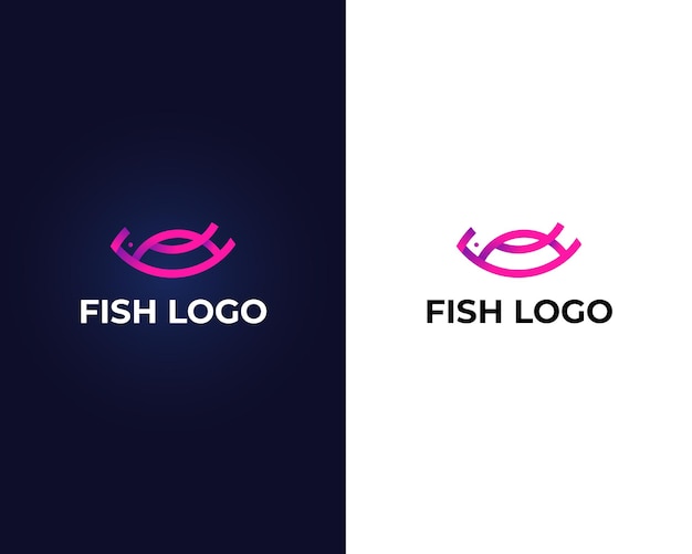 Letter h with fish logo design template