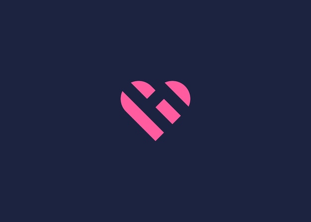 letter h with love logo icon design Vector design template inspiration