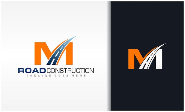 Letter H with road logo sing the creative design concept for highway maintenance and construction