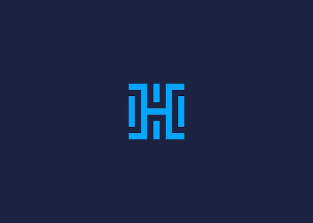 letter h with square logo icon design vector design template inspiration