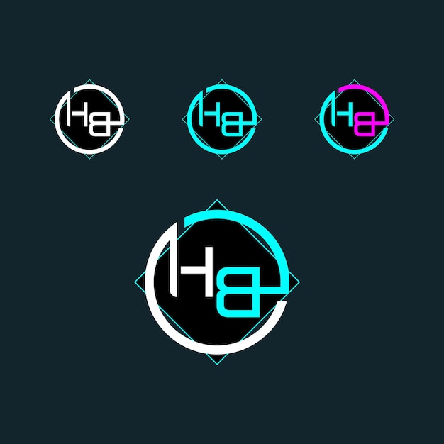 Letter HB or BH logo design with modern shape