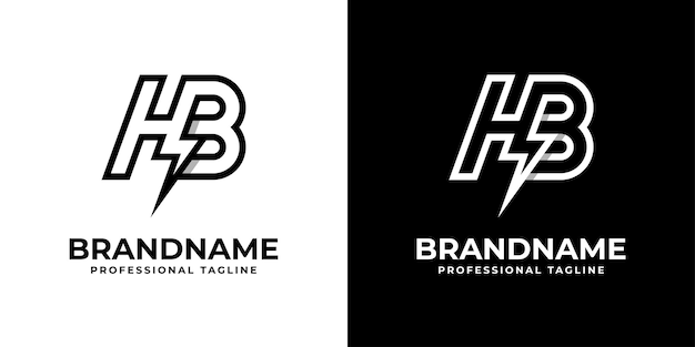 Vector letter hb thunderbolt logo suitable for any business with hb or bh initials