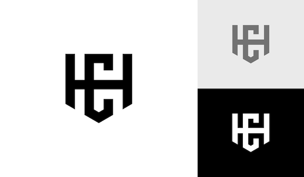 Letter HC 또는 CH 모노그램 로고 디자인 벡터