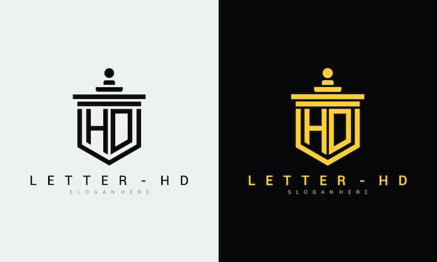 Letter hd logo icon design template premium vector premium векторы