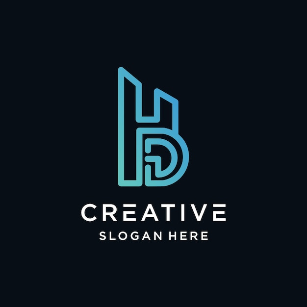 Vector letter hd logo sjabloon met modern concept en zakelijke premium vector