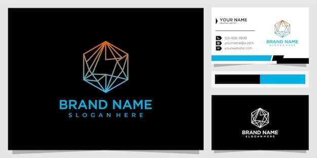 편지 A 육각 기술 로고 디자인 컨셉