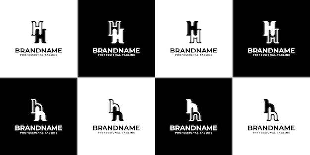 Letter HH Monogram Logo Bundle geschikt voor zaken met HH initialen