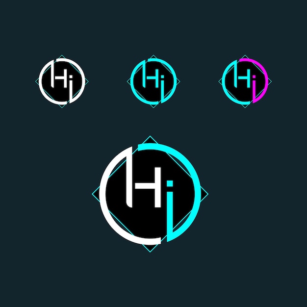 Letter HI of IH logo-ontwerp met moderne vorm