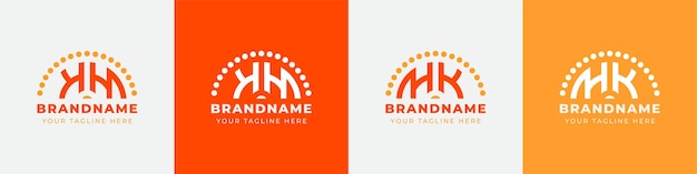 Letter hk en kh sunrise logo set geschikt voor alle bedrijven met de initialen hk of kh
