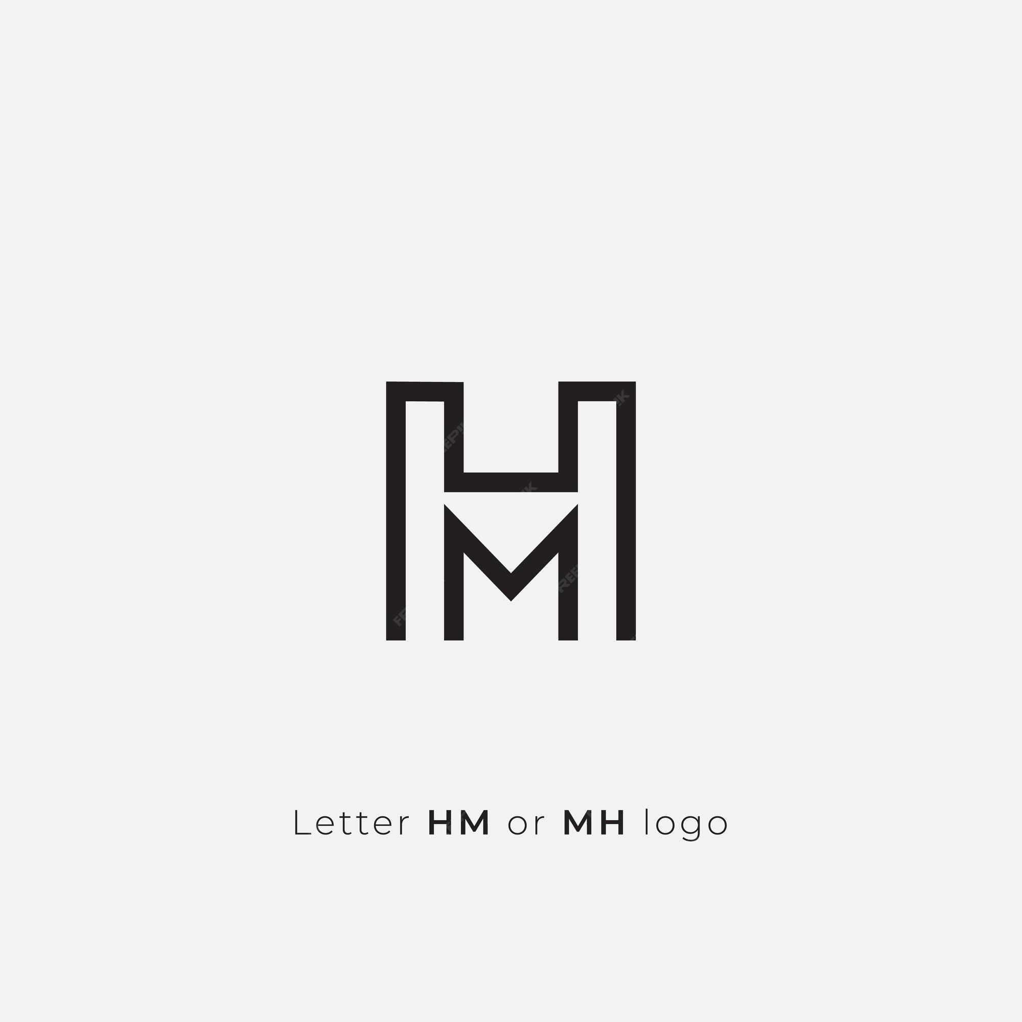 Premium Vector | Letter hm or mh logo design