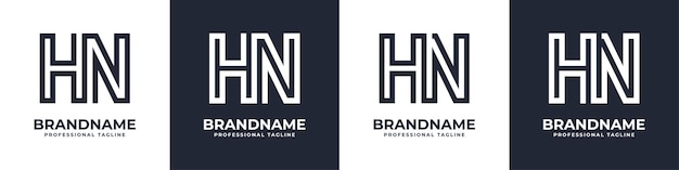 Vector letter hn or nh global technology monogram logo suitable for any business with hn or nh initials