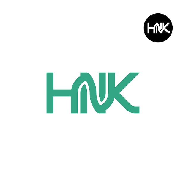 편지 HNK 모노그램 로고 디자인