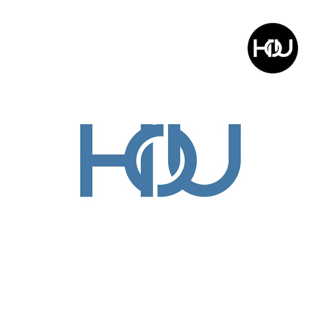 Дизайн логотипа монограммы буквы HOU