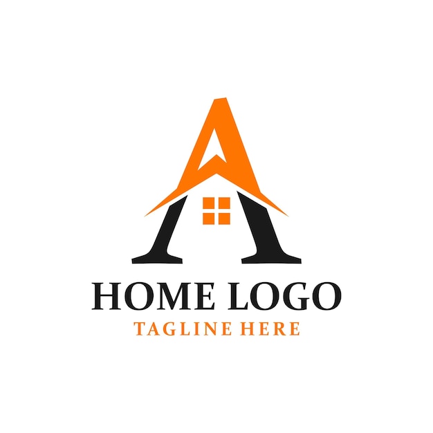 Lettera a house logo design modello ispirazione, illustrazione vettoriale.