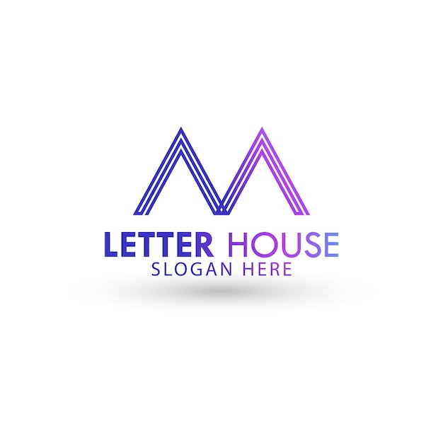 Letter house logo with a letter m