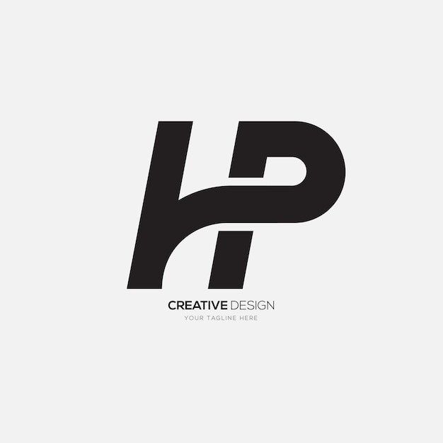 Letter Hp initial modern shape abstract monogram logo design