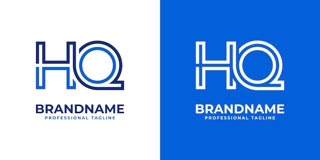 Lettera hq line monogram logo adatto per aziende con iniziali hq o qh