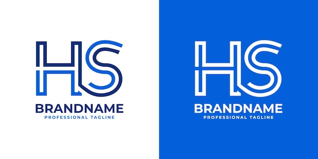 HS 또는 SH 이니셜이 있는 비즈니스에 적합한 Letter HS 라인 모노그램 로고