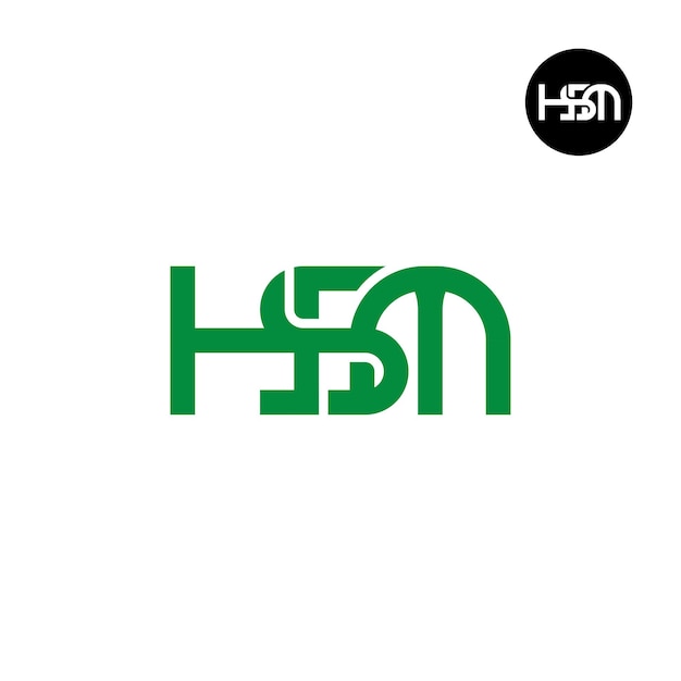 Letter HSM Monogram Logo Ontwerp