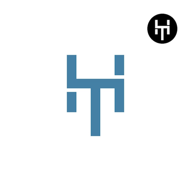 Letter HT TH Monogram Logo Ontwerp Eenvoudig