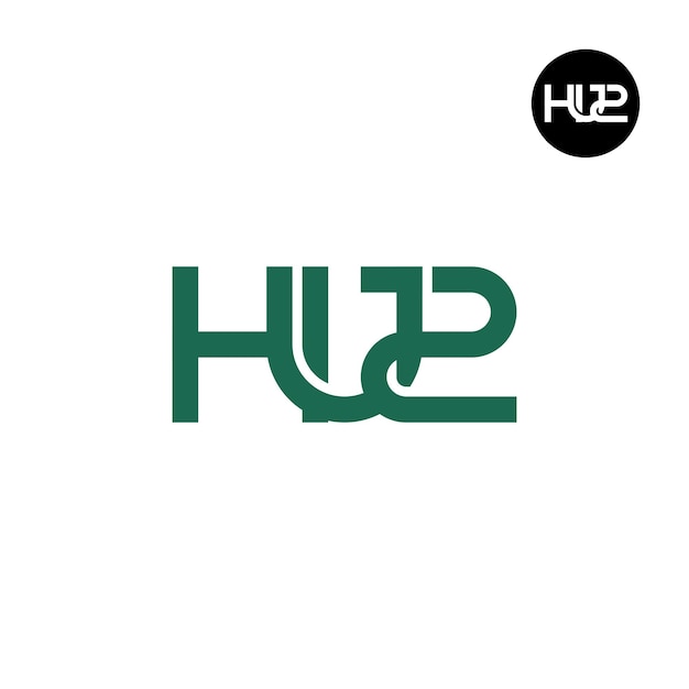 文字HU2モノグラムロゴデザイン