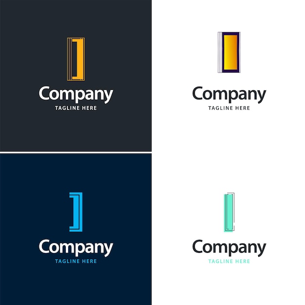 Letter I Big Logo Pack Design あなたのビジネスのための創造的なモダンなロゴデザイン