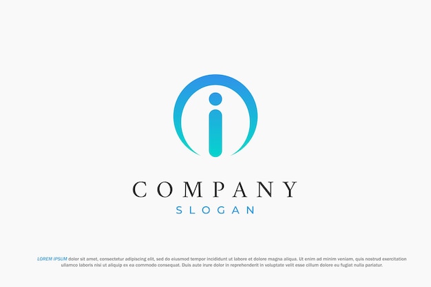 letter i circle business logo