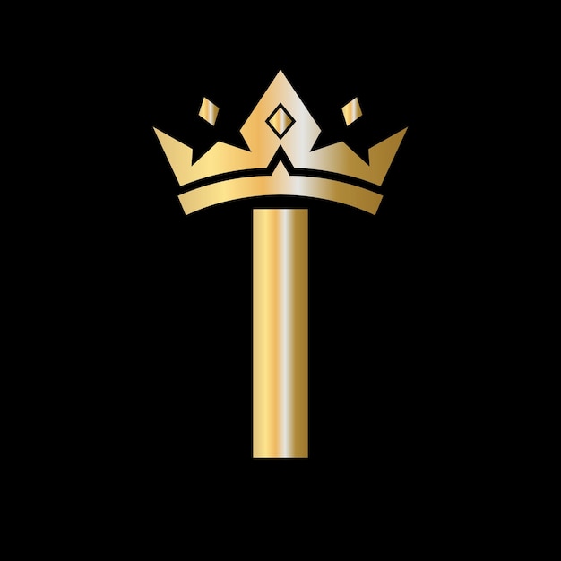 Letter I Crown-logo Crown-logo op Letter I Vector-sjabloon voor Beauty Fashion Star Elegant Luxury Sign