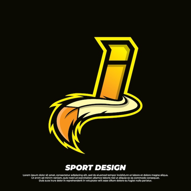 Letter i esport design template with indian fur style gamer and sport logo illustration