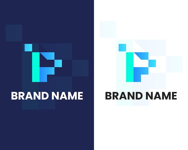 letter I and f with tech modern logo design template