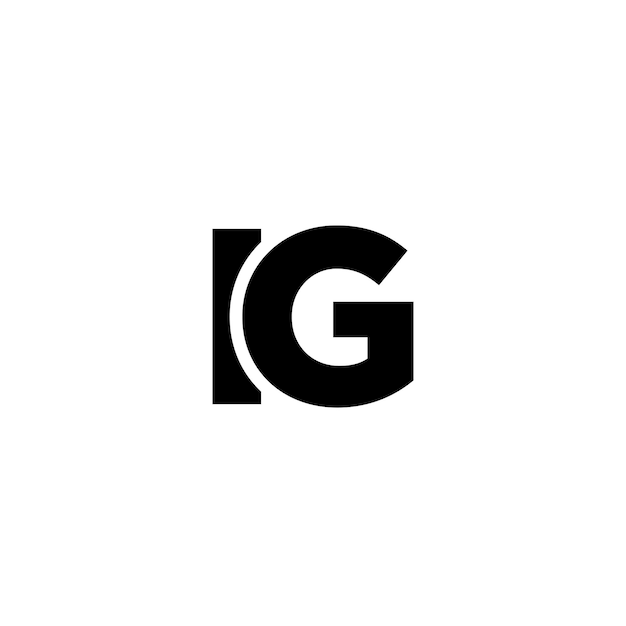 Шаблон дизайна логотипа I и G IG Минимальная монограмма на основе первоначального логотипа