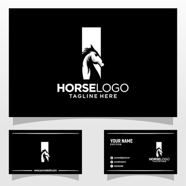 Vettore lettera i cavallo logo design template ispirazione vector illustration