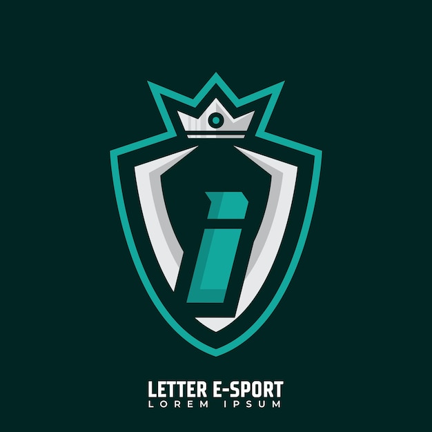 Letter i logo gamer ontwerp Initialen esports logo ontwerp concept embleemontwerp voor eSports team