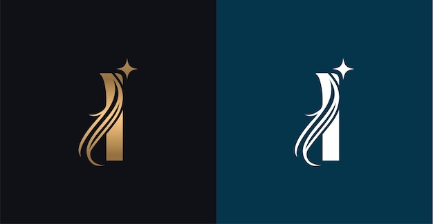 Letter i monogram logo-ontwerp