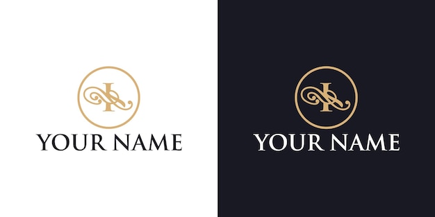 Letter i ornament luxe logo-ontwerp