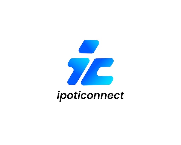 Вектор дизайна логотипа Letter IC