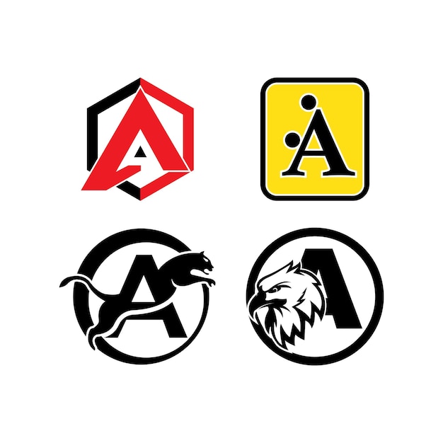 Шаблон векторного логотипа буквы A