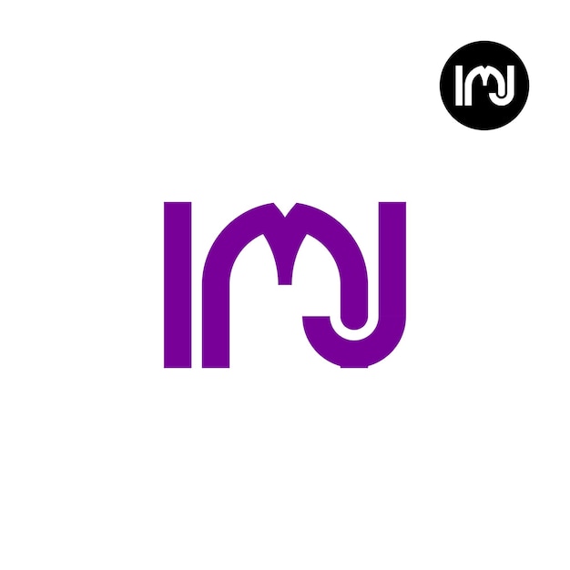 Вектор Дизайн логотипа буквы imj monogram