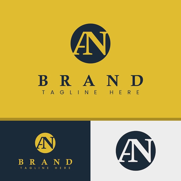 Буква AN IMonogram Circle Logo подходит для любого бизнеса с инициалами AN или NA