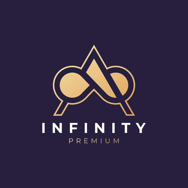 Letter a infinity line logo design vector