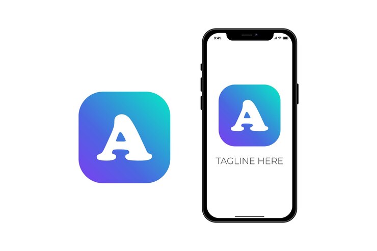 वेक्टर a letter initial app icon logo