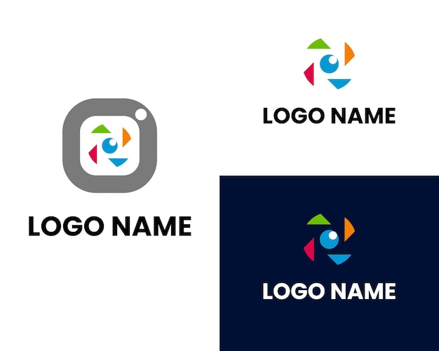 Vector letter initial p for photography logo design inspiration