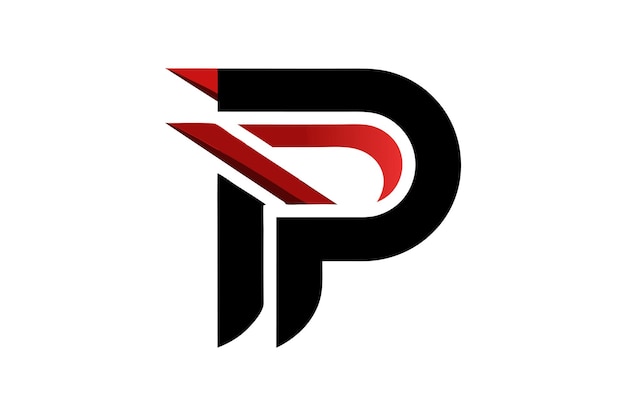 Letter initialen P creatief logoontwerp