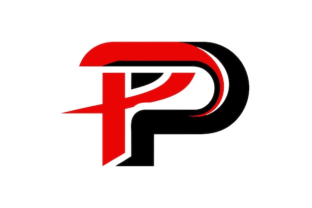 Letter initialen P creatief logoontwerp