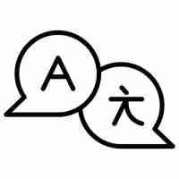 Vector a letter is drawn on a white background with a person and a person in a speech bubble
