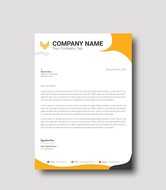 A letter is printed on a yellow background