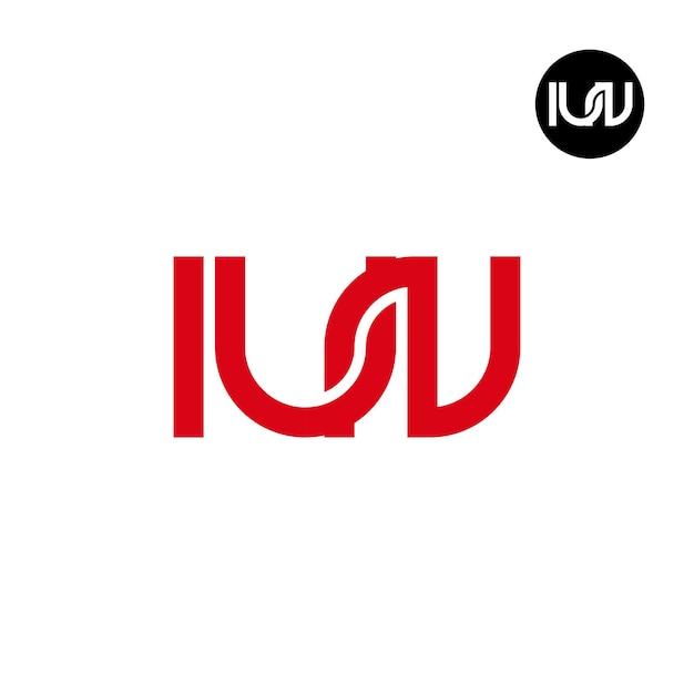 Вектор Дизайн логотипа буквы iun monogram