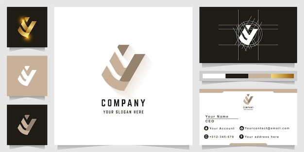 Letter iY or EY monogram logo with business card design