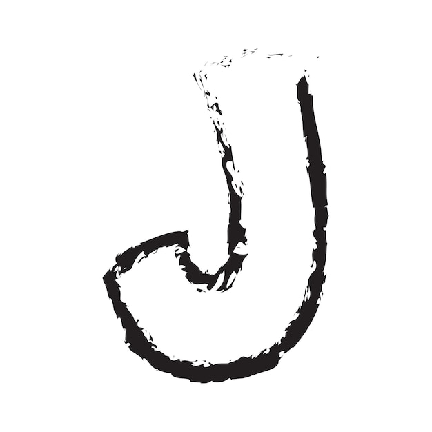 Letter j alphabet symbol vector illustration