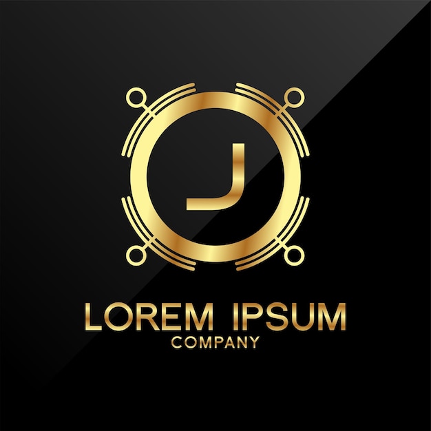 Vettore lettera j crown golden premium logo design